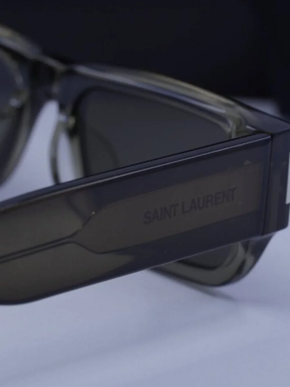 Saint Laurent SL660/F 003 Rectangle Sunglasses - Brown / Grey